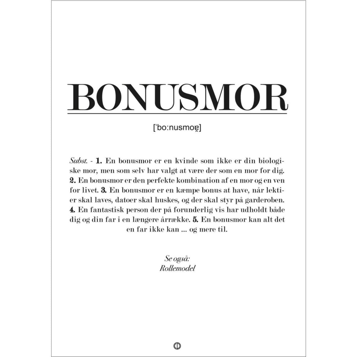 Poster & Frame Citatplakat - Bonusmor Definition