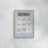 Poster & Frame Dialægt - Farmor — Grå