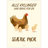 Poster & Frame Citatplakat - Stærk Mor