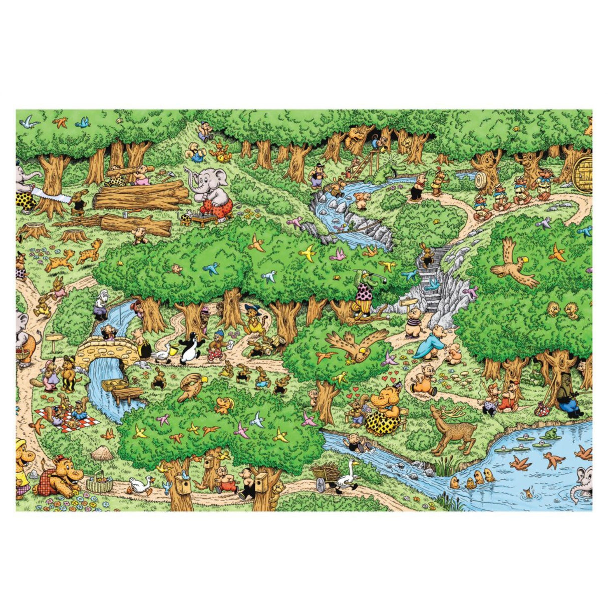 Poster & Frame Rasmus Klump - I Skoven Farve