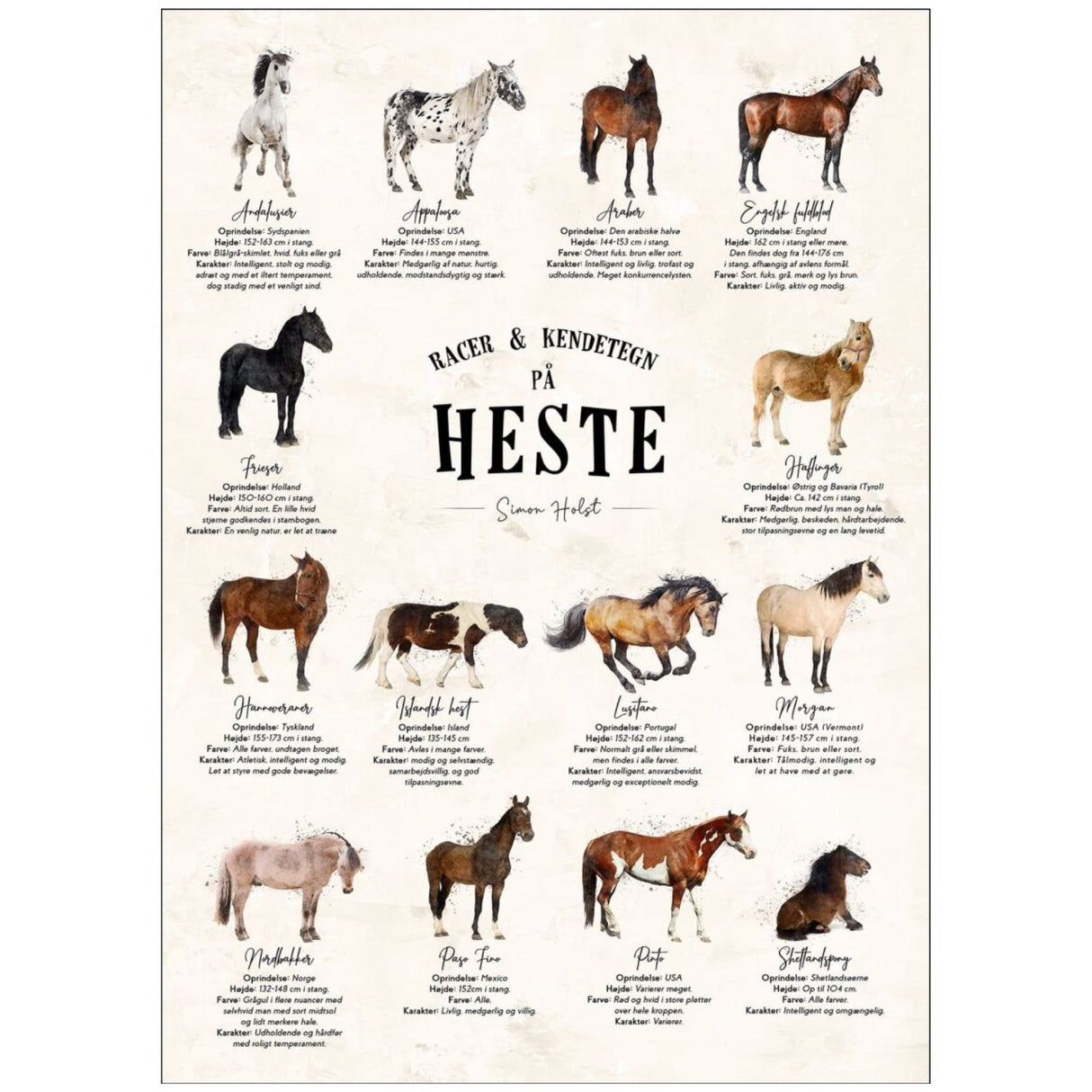 Poster & Frame Simon Holst - En Plakat Med Heste - Sten