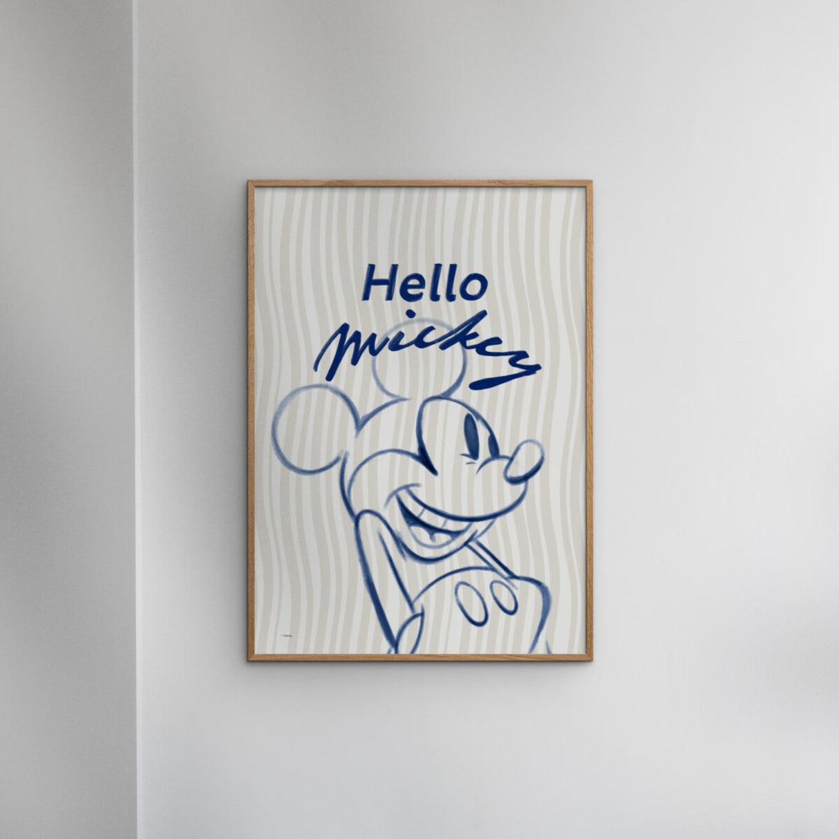 Poster & Frame Disney - Hello Mickey Blue