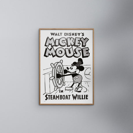 Poster & Frame Disney - Mickey In Steamboat Willie