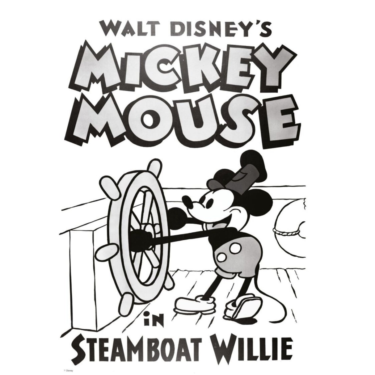 Poster & Frame Disney - Mickey In Steamboat Willie