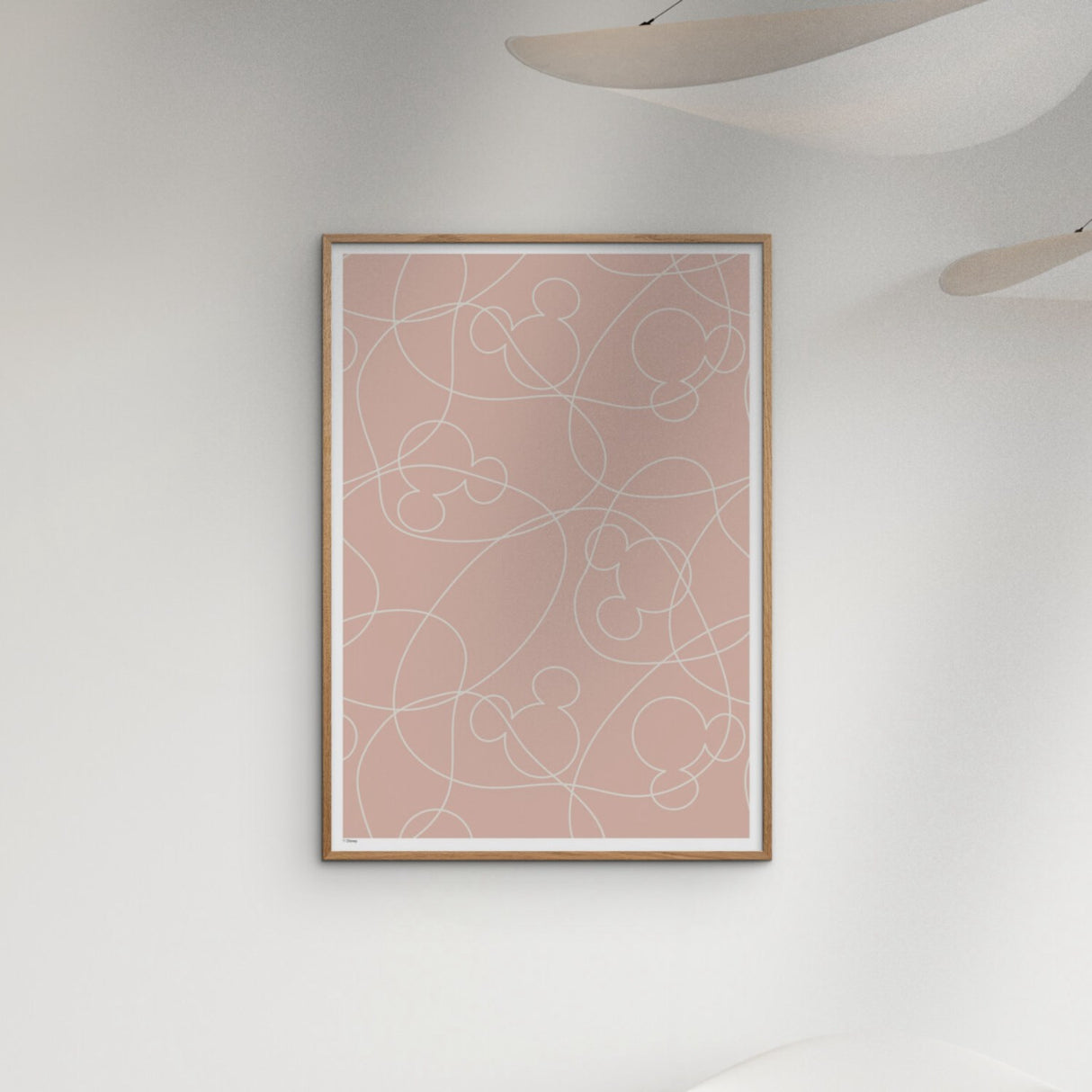 Poster & Frame Disney - Pink & White Mickey Outline