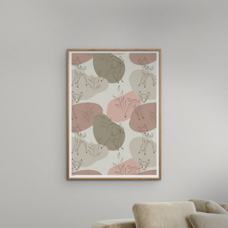 Poster & Frame Disney - Green Bambi Outline