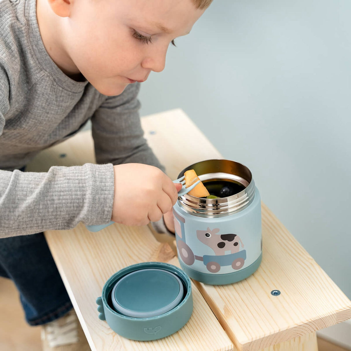 DonebyDeer Blue Termisk Matburk Tiny Farm 300 Ml