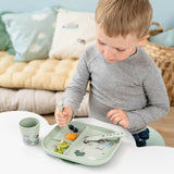 DonebyDeer Green Foodie Matsalsset Med Sugekop Tiny Farm