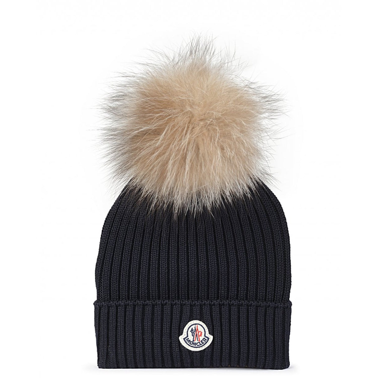 Moncler Beretto Light Fur Mössa Navy