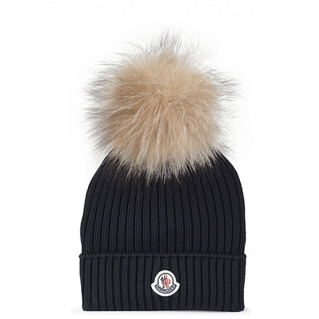 Moncler Beretto Light Fur Mössa Navy