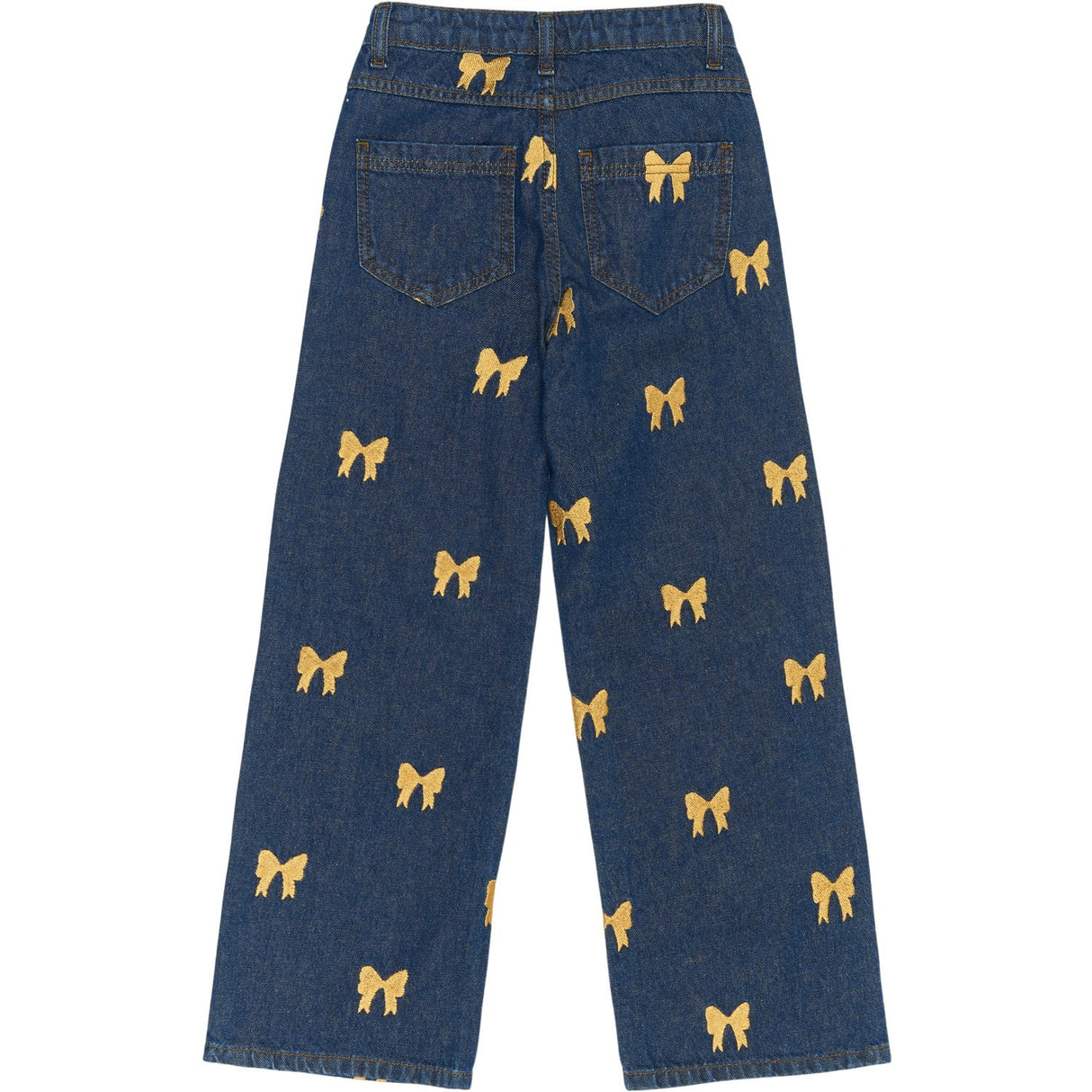 The New Medium Blue Denim AOP Raquel Wide Jeans