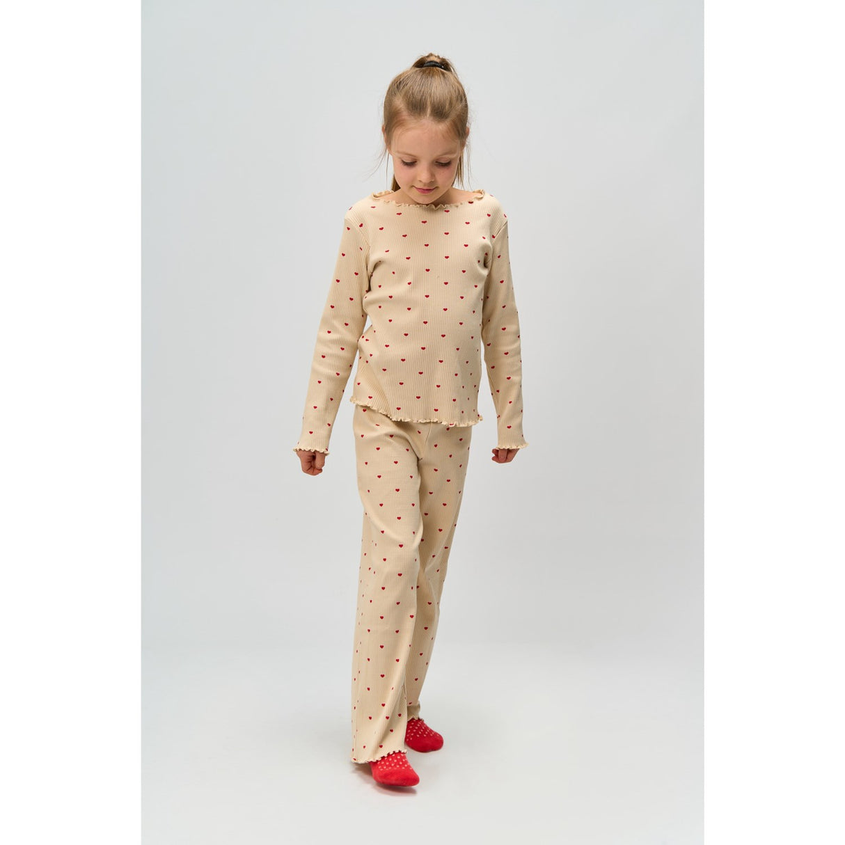 The New Gardenia AOP Holiday Heart Rib Night Sett