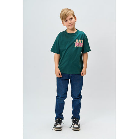 The New Deep Teal Regan Oversize S_S Tee