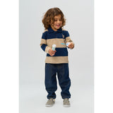 THE NEW Siblings Navy Blazer Striped Rinon L_S Pique Pikétröja