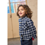 THE NEW Siblings Navy Blazer Check Riggs L_S Flannel Skjorta