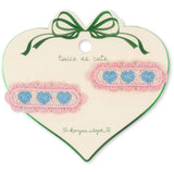 Konges Sløjd Buttercream 2 Pack Heart Embroidery Hårklämma
