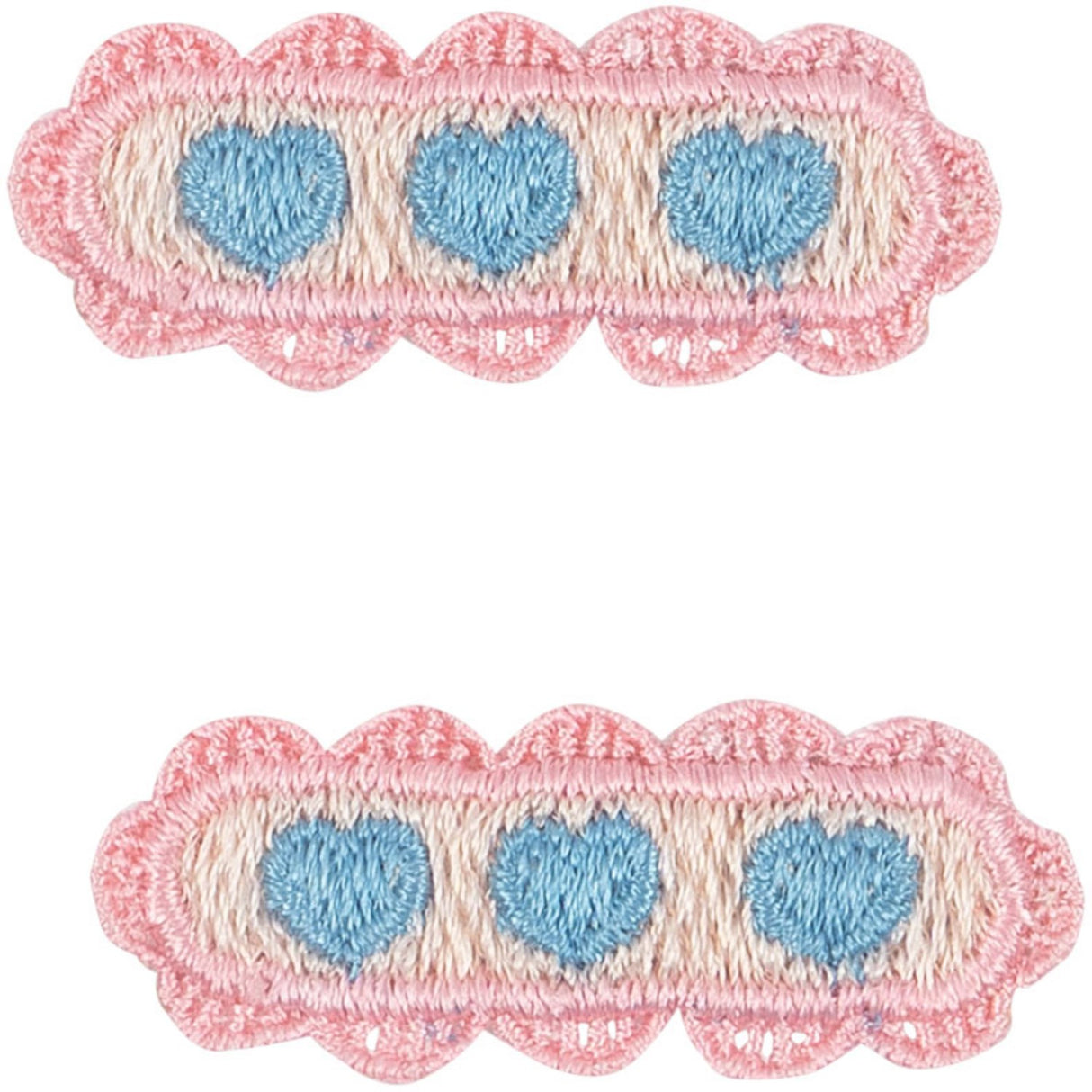 Konges Sløjd Buttercream 2 Pack Heart Embroidery Hårklämma