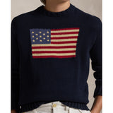 Pikétröja Ralph Lauren Boy Long Sleeved Flag Sweater Hunter Navy