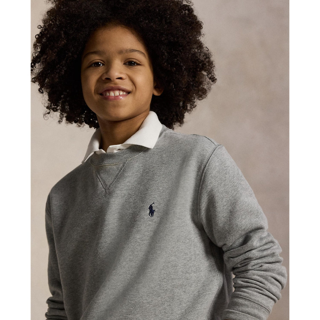 Pikétröja Ralph Lauren Boy Long Sleeved Sweatshirt Dark Sport Heather