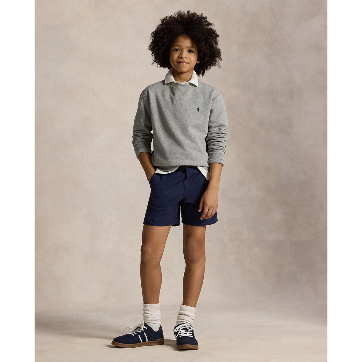 Pikétröja Ralph Lauren Boy Long Sleeved Sweatshirt Dark Sport Heather
