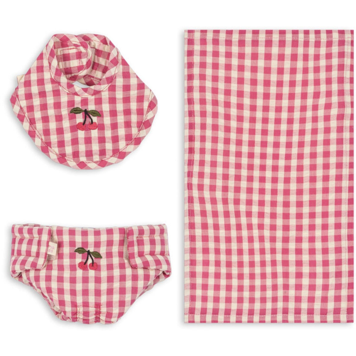 Konges Sløjd Bubblegum Check Docka Nursery Set