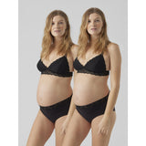 Mama;licious Black Mlheal Hw Lace Trosor 2-P Noos