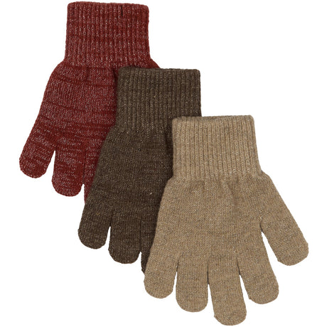 Mikk-Line Apple Butter-Chocolate Chip-Doeskin Magic Handskar 3 Pack Med Lurex