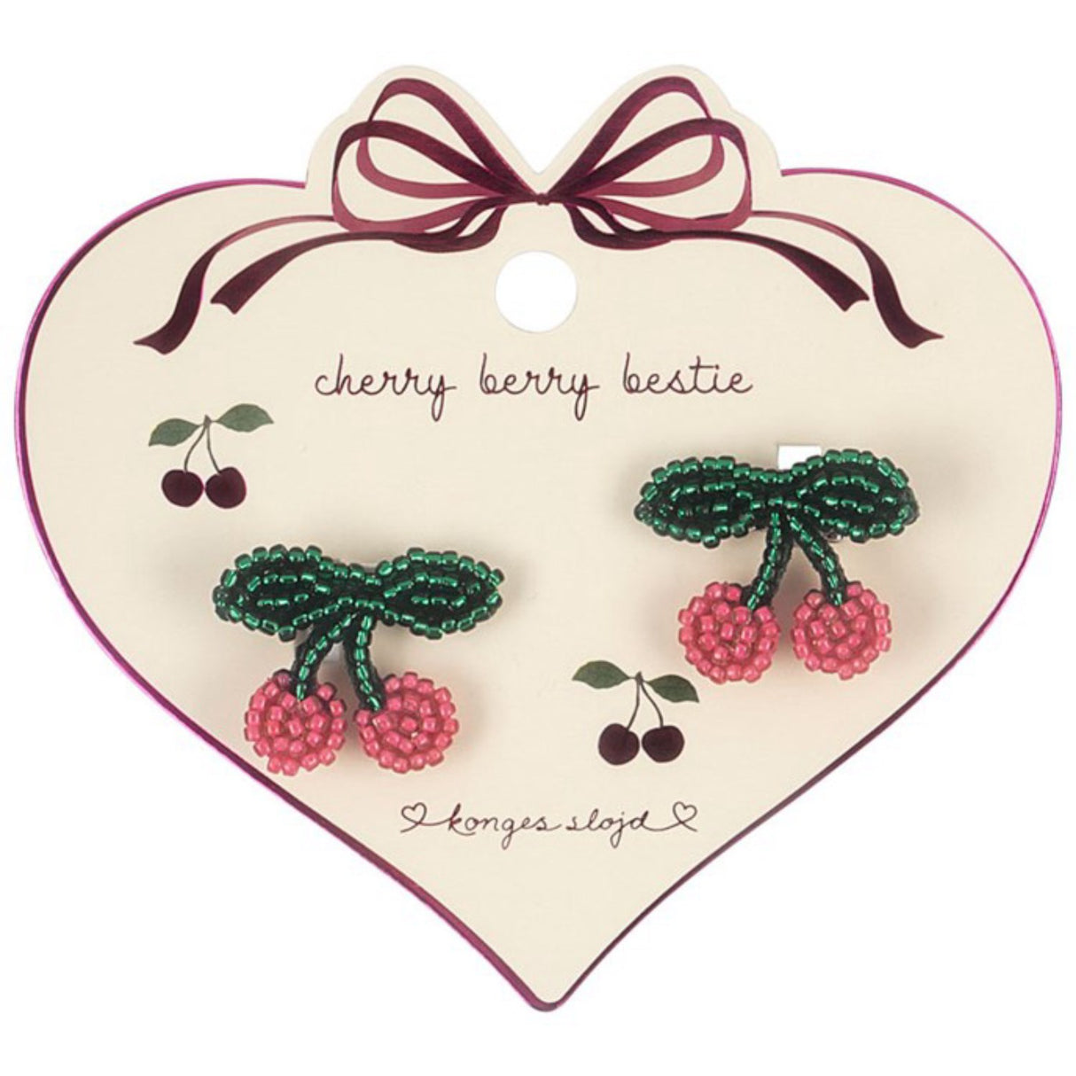 Konges Sløjd Cherry 2 Pack Pearly Hårklämmor Cherry