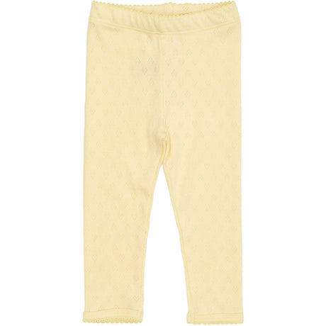 COPENHAGEN COLORS Pale Yellow Pointelle Heart Leggings