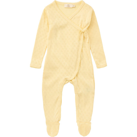 COPENHAGEN COLORS Pale Yellow Pointelle Cross-Over Full Body