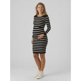 Mama;licious Black Snow White Mlnewsiv June Ls Uk Stickad Klänning 2F A Noos