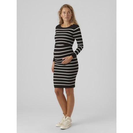 Mama;licious Black Snow White Mlnewsiv June Ls Uk Stickad Klänning 2F A Noos