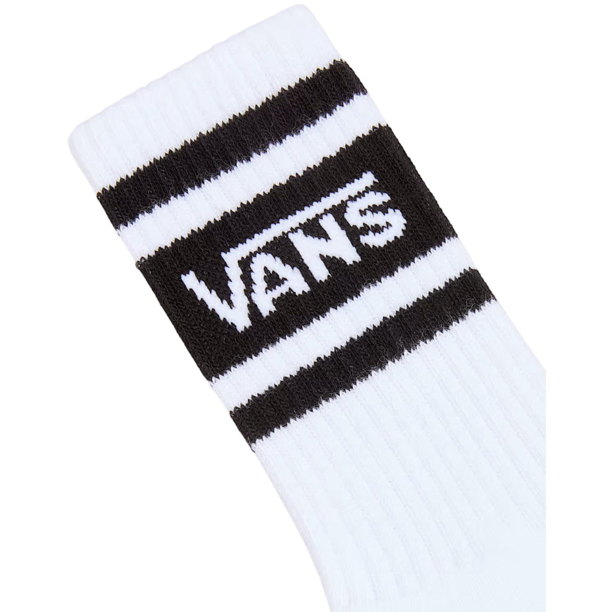 VANS White/Black Drop V Logo Crew Strumpor