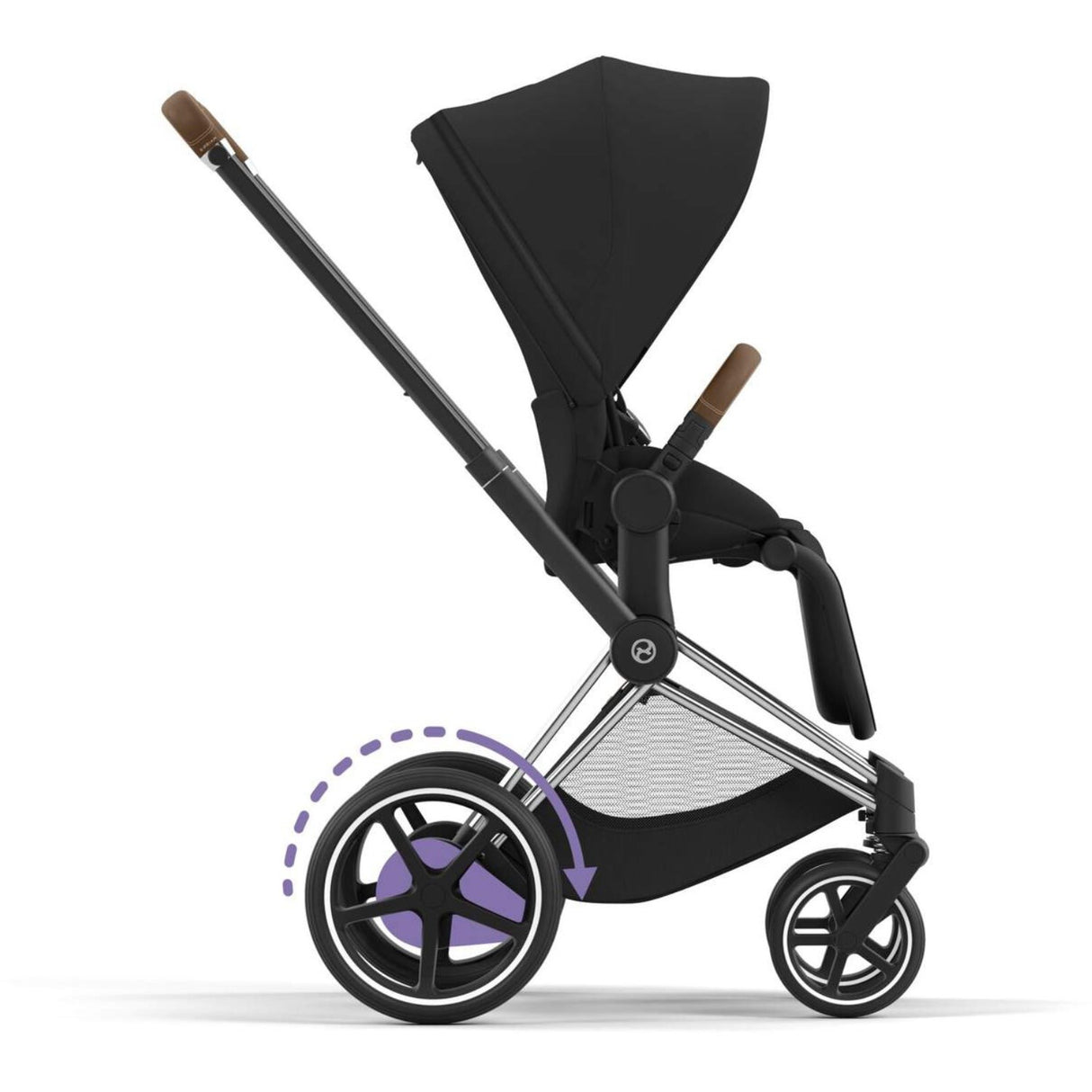 Cybex Chrome Brown E-Priam Stel Inkl. Hård Sædedel