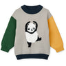 LIEWOOD Panda / Mist / Classic Navy Multi Mix Orlane Embroidery Stickad Jumper