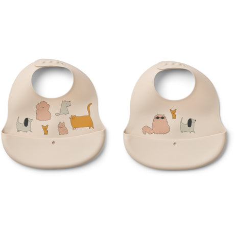 LIEWOOD Cats And Dogs / Sandy Ember Printed Haklapp 2-Pack