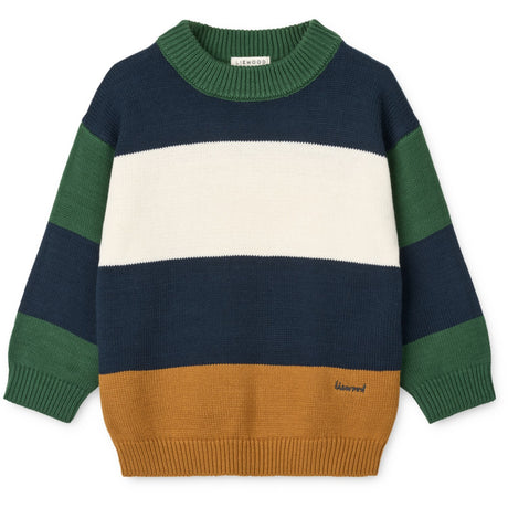 LIEWOOD Classic Navy Multi Mix Orlane Stripe Stickad Jumper