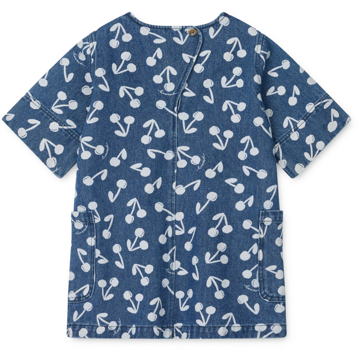LIEWOOD Cherry Blossom / Medium Blue Denim Angelica Ss Printed Denim Klänning