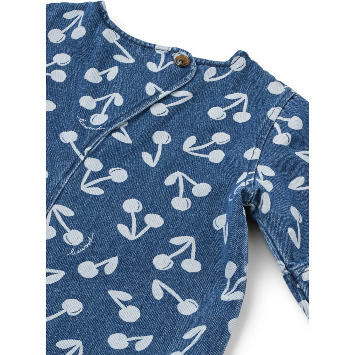 LIEWOOD Cherry Blossom / Medium Blue Denim Angelica Ss Printed Denim Klänning