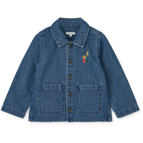 LIEWOOD Medium Blue Denim Kinsley Placement Denim Overshirt