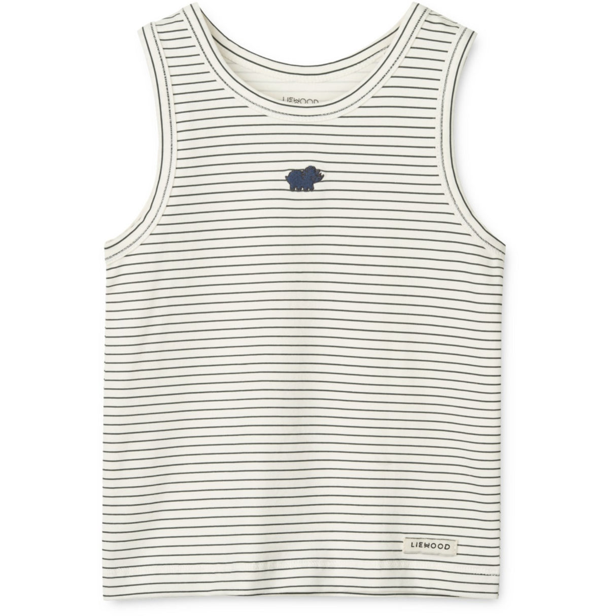 LIEWOOD Mini Dinosaurs Creme / Stripe Mix Faris Printed Tank Topp 2-Pack