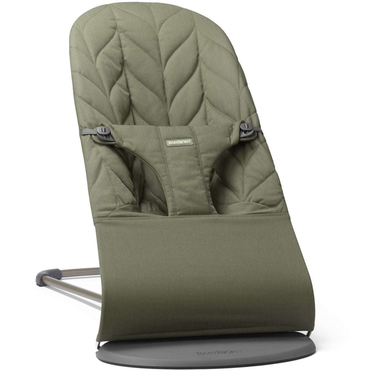 BabyBjörn Dark Green Skråstol Bliss - Vævet, Blomsterbladsquilt