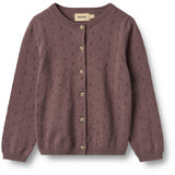 Wheat Plum Stickad Cardigan Maia