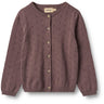 Wheat Plum Stickad Cardigan Maia
