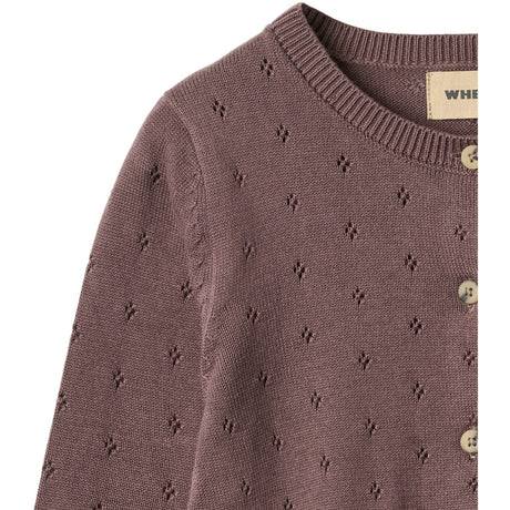 Wheat Plum Stickad Cardigan Maia