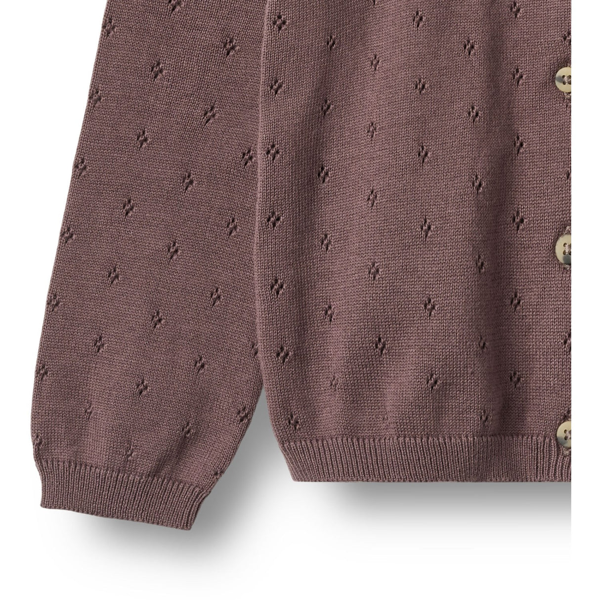 Wheat Plum Stickad Cardigan Maia