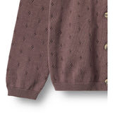 Wheat Plum Stickad Cardigan Maia