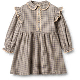 Wheat Blue Check Klänning L/S Alissa