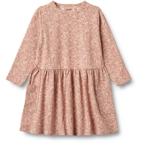 Wheat Rose Dust Flower Meadow Jersey Klänning L/S Bessie