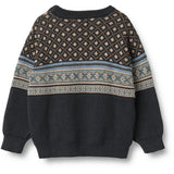 Wheat Navy Jaquard Pullover Julius